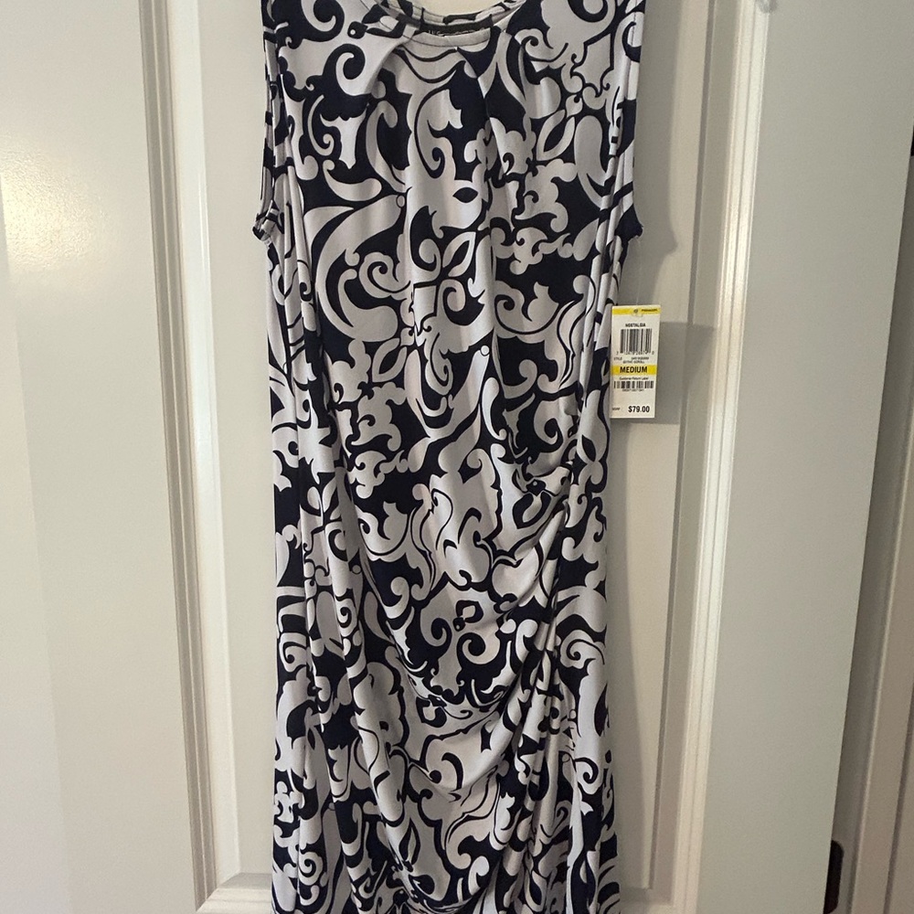 INC International Concepts Black and White Midi Dress